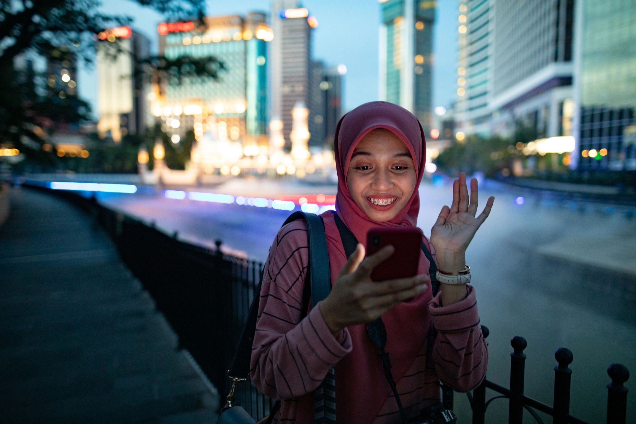 Lifestyle image with vibrant city lighting